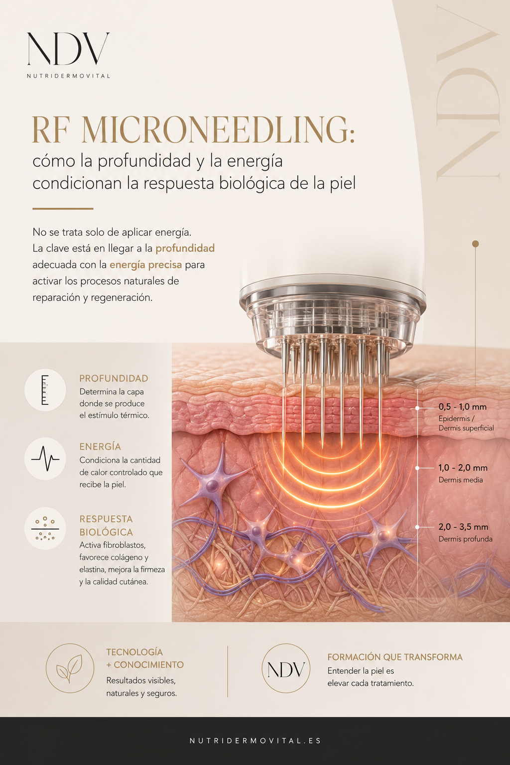 Cómo la profundidad y la energía condicionan la respuesta biológica de la piel