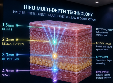 Profundidades HIFU: ¿Cómo actúan 1.5, 2 y 3 mm?